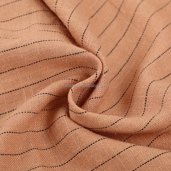 Linen Slub Yarn Dyed Fashion Fabric High Quality Skirt and Shirt Cloth Woven Custom Fabric for Clothing
