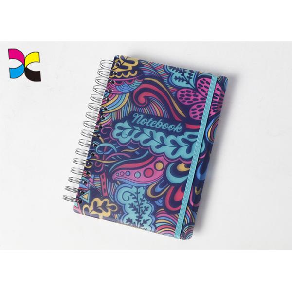 Professional Stationery Hardcover PU Spiral Notebook Printing With Elastic Band