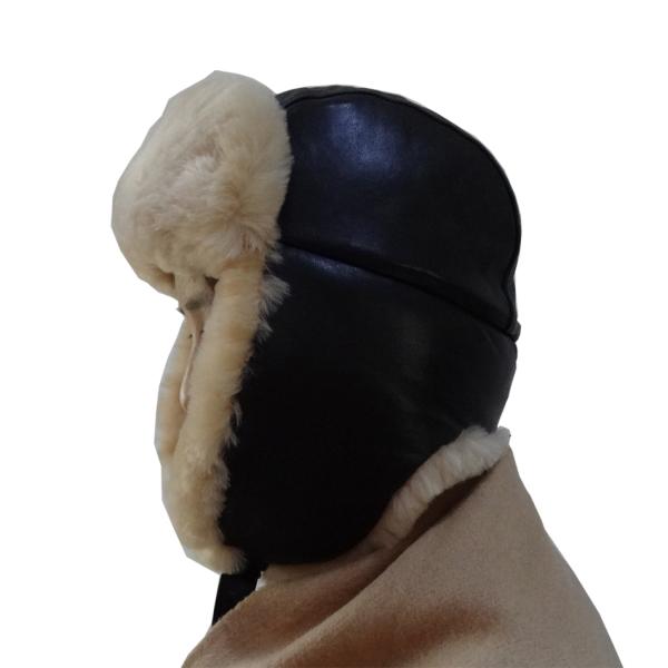 6 Panel Sheepskin Beanie Hat Shearling Lamb Fur Soft Warm For Winter