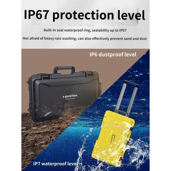 IP67 Waterproof 560x350x230mm Custom Tool Case with Pull Rod Wheel