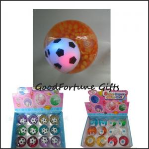 Quality Promotion football led flash Bouncy bouncing ball toy printed logo for sale