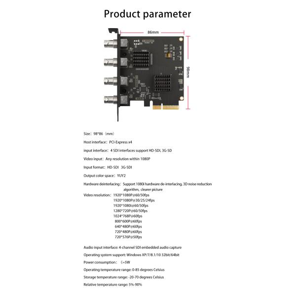 Live Room Audio and Video Acquisition Made Easy with 1080p HD Capture Card TY-4SDI