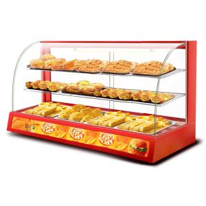 Quality Professional Electric Red Glass Food Warmer Display Showcase with Toughened Glass for sale