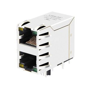 Quality LPJ17633BDNL 10/100 Base-T Tab Up Yellow/Green LED 2X1 Port 8P8C RJ45 Connector for sale