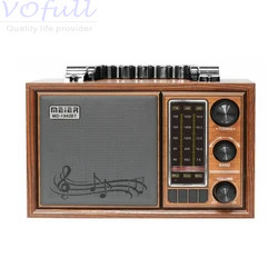Coffee/Wooden USB FM/MW/SW 3Band Portable Radio With Built In Speaker And Rechargeable Battery Pack
