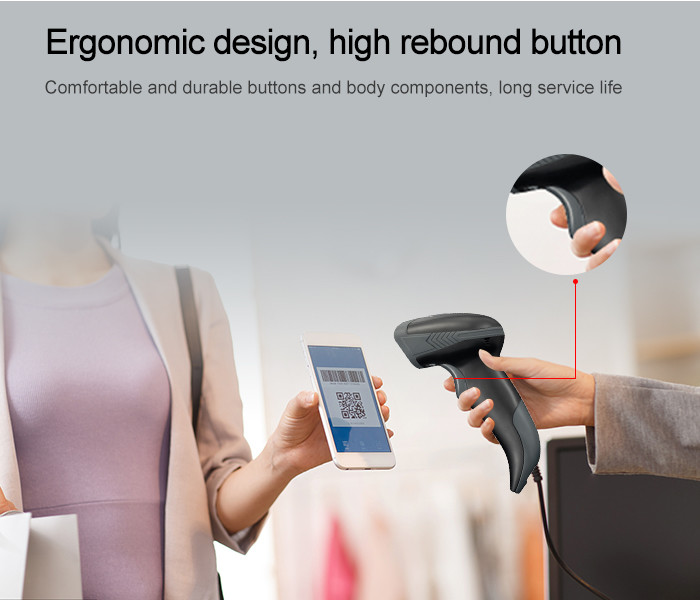 Wireless Bluetooth 1D 2D QR Code Barcode Scanner With Charging Base