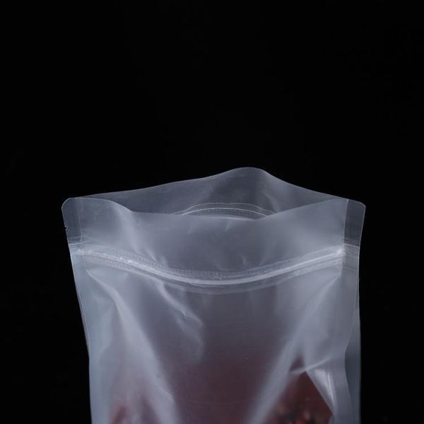 Customizable Plastic Clear Transparent/Frosted Food-Grade Stand-Up Self-Sealing Bags For Food Packaging