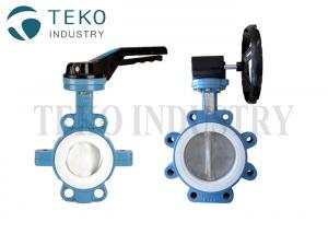 PN10 Cast Iron Two Pieces PTFE Butterfly Valve For Corrosive Liquid