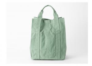 Quality Green Fancy Cotton Tote Bags 50x45cm Reusable Canvas Tote Bags for sale