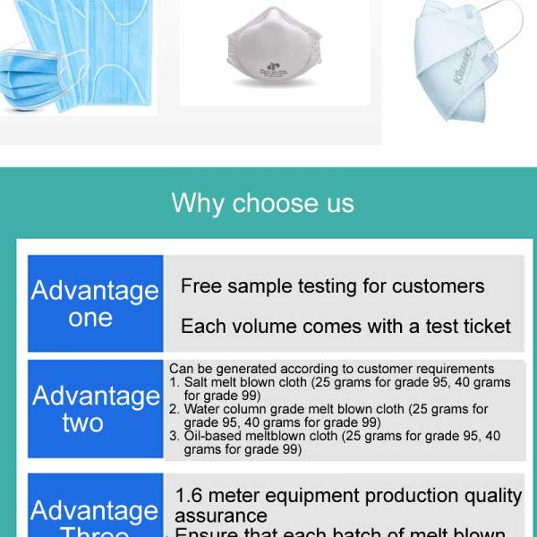 BFE 95 99 Melt Blown Cloth Oilproof Non Woven Melt Blown Polypropylene