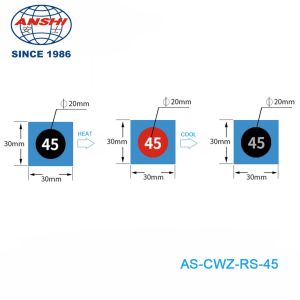 Quality Adhesive Sticker Colour Changing Temperature Indicator Stickers 45℃ 113℉ for sale