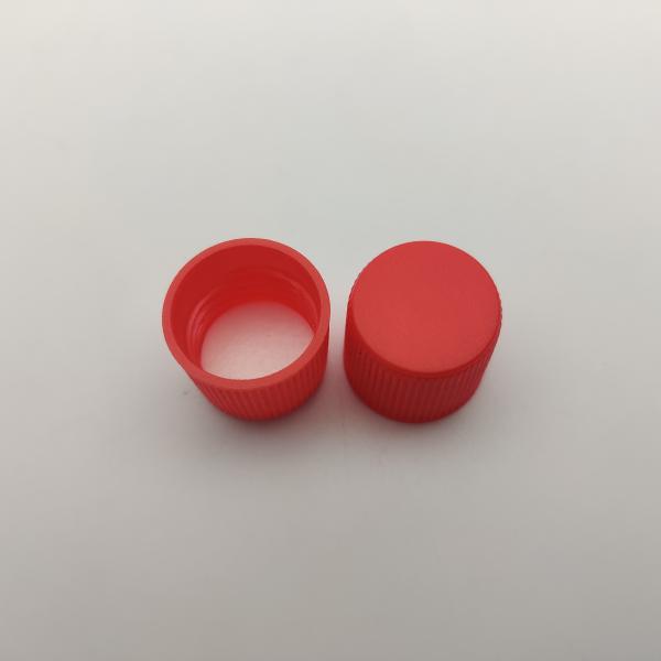 15/410 Trial Bottle 15MM Red Ribbed Screw Vial Cap