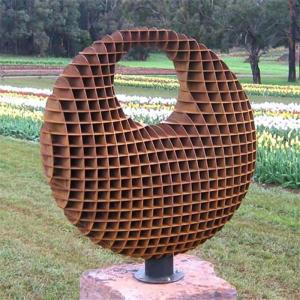 China Orb Shape Corten Steel Garden Sculpture Artwork Three Dimensional on sale