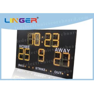 Quality Waterproof Wireless Baseball Scoreboard , Baseball Field Scoreboard Yellow Color for sale