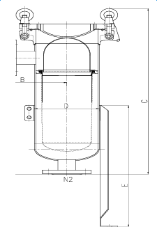 Versatile Liquid Bag Filter Housing BFS Series Side In Single Bag For Pharmaceutical