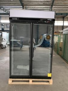 China R404a Upright Double Glass Door Cooler With Frost Free Low E Glass on sale