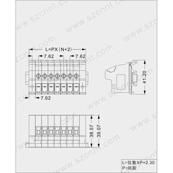 20A / 600V pCB pluggable terminal block connector 7.62 Pitch UL94-V0 / PA66 Brass / Copper / Steel