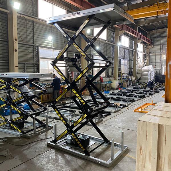 118.11in Stationary Multi Stage Scissor Lift 2 Ton High Strength Steel