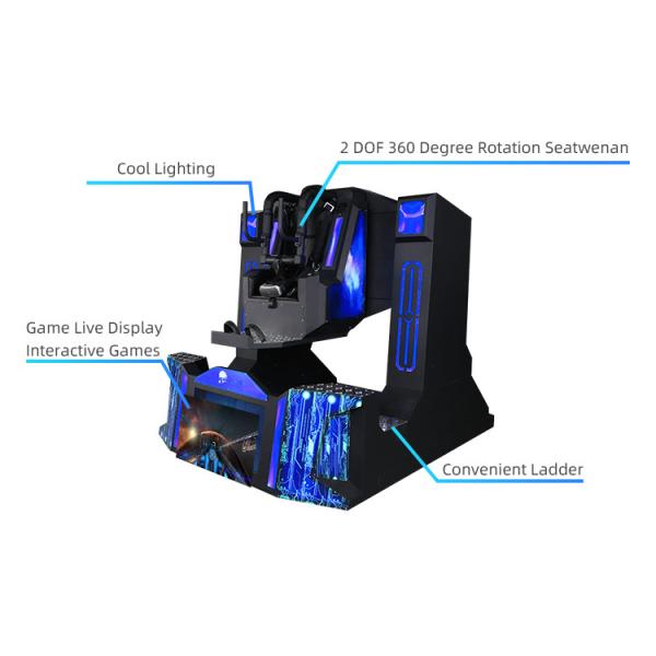Acrylic Appearance VR Shooting Simulator 9D 720 Degree Rotation With Cockpit
