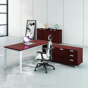 Quality 1.6M Red Executive Office Table Metal Frame Executive Manager Desk for sale