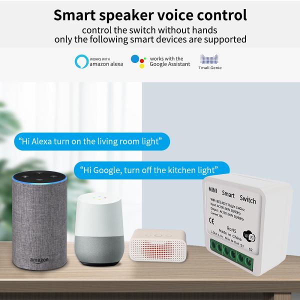 mini Breaker Switch Tuya Smart circuit WIFI Switch Supports Google Home Alexa Voice