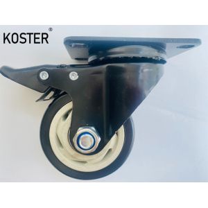 Industry Black and White Core PVC Rubber Omni-Directional Caster Wheel 32mm