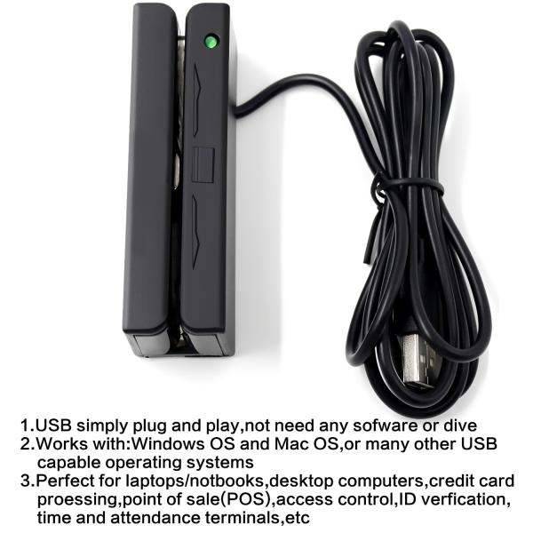 3 Track Programmable Magnetic Stripe Reader Double Magnetic Head With USB Port