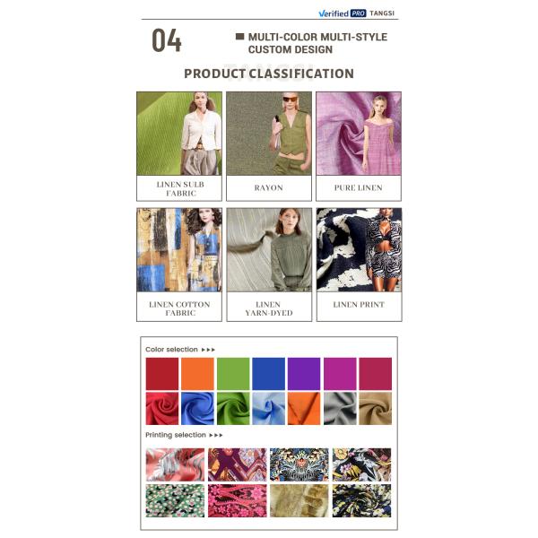 Wholesale Factory High Quality Comfortable Breathable Pure Linen Fabric Solid Color Woven for Women's Clothing Dress Plain Shirt