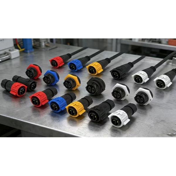 M19 Low Current 5A Outdoor Lighting Connectors Push Locking 14 Pin Waterproof Connector
