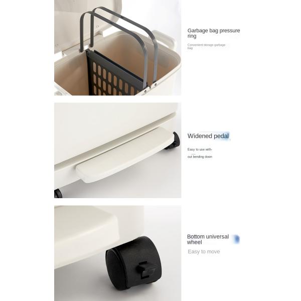 Double-layer Kitchen Household Dry and Wet Separation with Lid Deodorant Pedal Sorting Trash Can