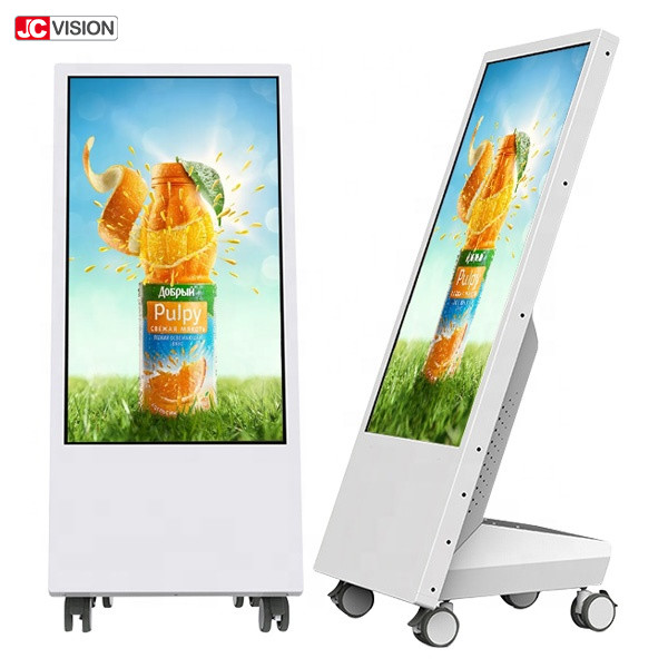 32" 1920x1080 350nits Mobile Lcd Digital Signage With Wheels