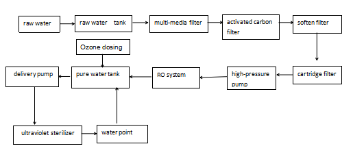 300L/H Single Pass RO System For Water Plant