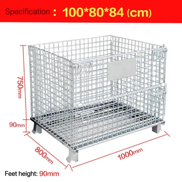 Wire Mesh Metal Pallet Cage Box Metal Welded Foldable Stackable