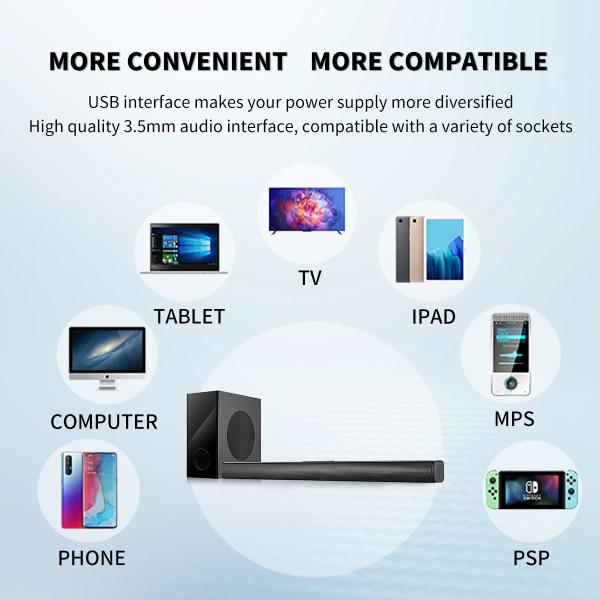 Optical Input Dynamic 2.1CH TV Speaker System With Subwoofer Perfect For Home Theater