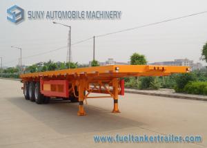 China 40ft Container Flatbed Semi Trailer , 3 Axles 45T Flatbed Utility Trailer on sale