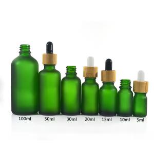 Quality Green Color Essential Oil Glass Bottles , 1 oz 2 oz 4 oz Boston Round Glass Bottles for sale