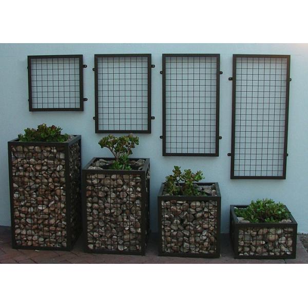 3.0-6.0mm Galvanized Welded Gabion Box 50x50mm Silver Stone Cage