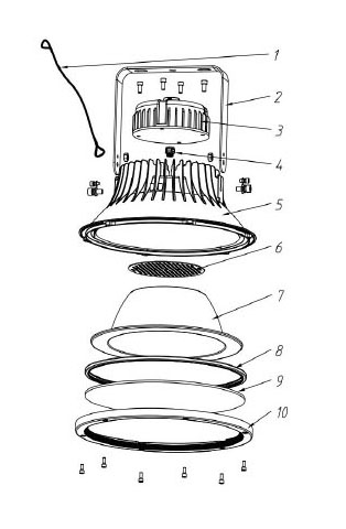 Gas Station Pendant Canopy Lamp IP66 LED UFO High Bay Light