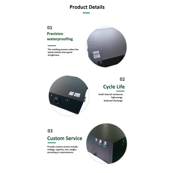 LiFePO4 Electric Boat Ship Tractor Lithium Battery Packs Prismatic Lithium Ion LFP IP67 320V 80AH 100AH 200AH