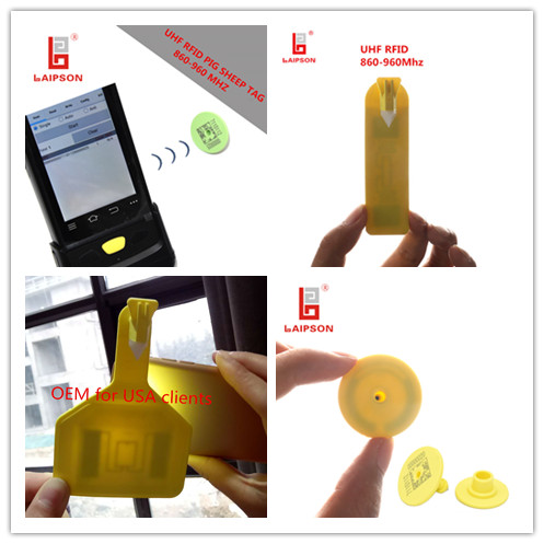 LAIPSON Frequency Electronic UHF Cattle Tags Temperature Resistance Small Size 32*24mm