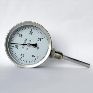 Quality Bayonet Ring Stainless Steel Thermometer Oil Gas 100mm Bimetal Dial Thermometer for sale