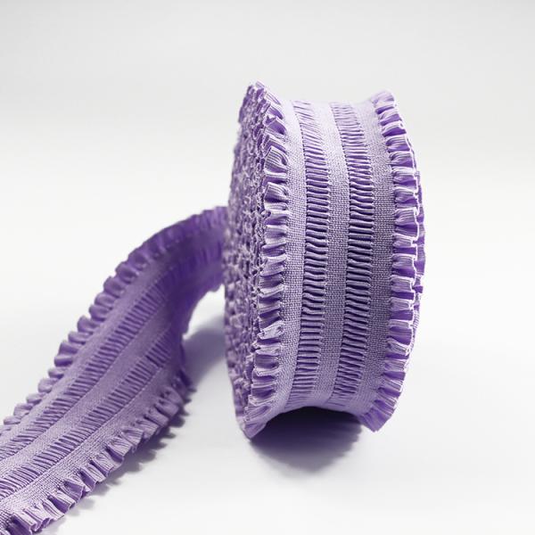 Purple Knitted 5.5cm Lace Elastic Band 55mm Polyester Webbing Straps