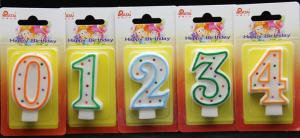 Best-selling Number Candle unique Colorful polka dot number birthday candle With Multi-color edge