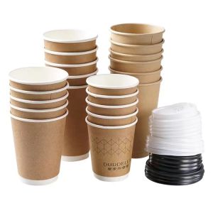 Quality Double Layer 16oz Paper Coffee Cups Eco Friendly Hot Drink Paper Cup for sale