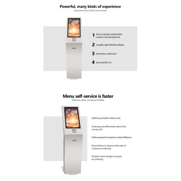 21.5 Inch IR Multipoint Touch Screen All In One Kiosk With Printer