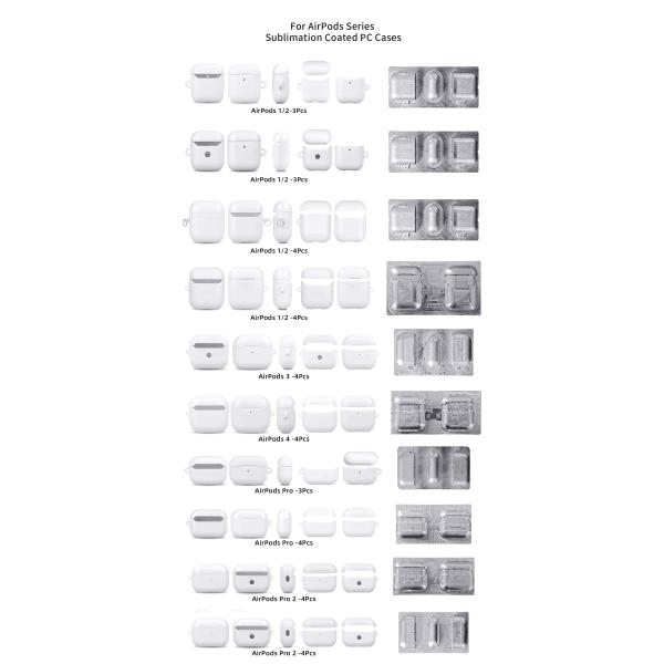 DIY Custom 3D Sublimation Airpod Case For Apple Airpod 1 2 Wireless Earphone Protective Charging Protective Cover