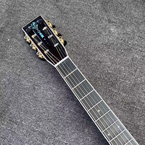 AAAAA solid spruce top OM body SOLID ROSEWOOD back side acoustic guitar bone nut