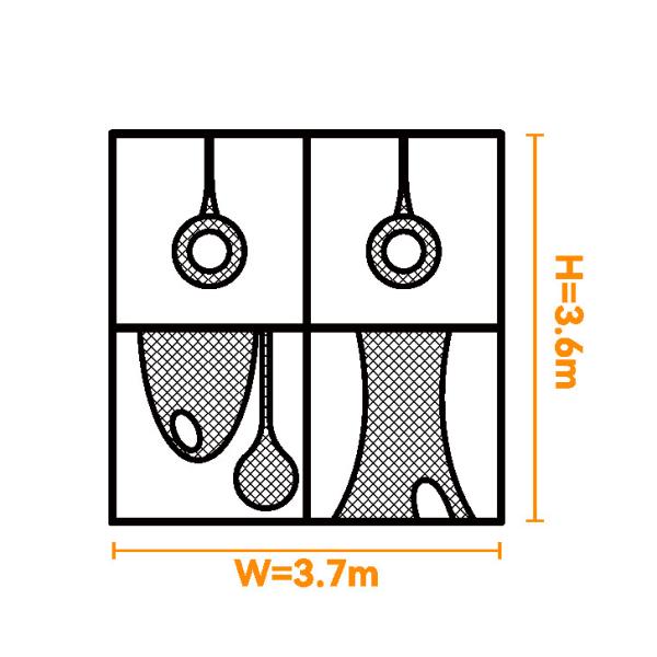 Multi-color Rainbow Net Climbing Playground for Kids 5+