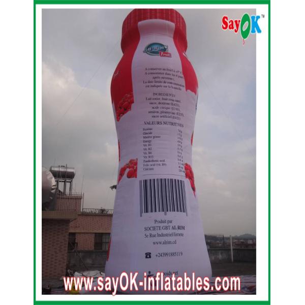 Fireproof PVC Tarpaulin Inflatable Yogurt Bottle For Adversting Campaign