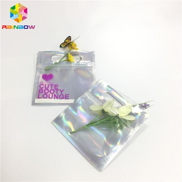 Digital Print Foil Pouch Packaging Clear Front Hologram Zip Lock Bag For Cosmetic Sample
